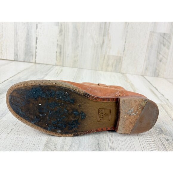 Frye Anna Shortie Tan Leather Western Mini Boot Womens Size 10 - Picture 13 of 16